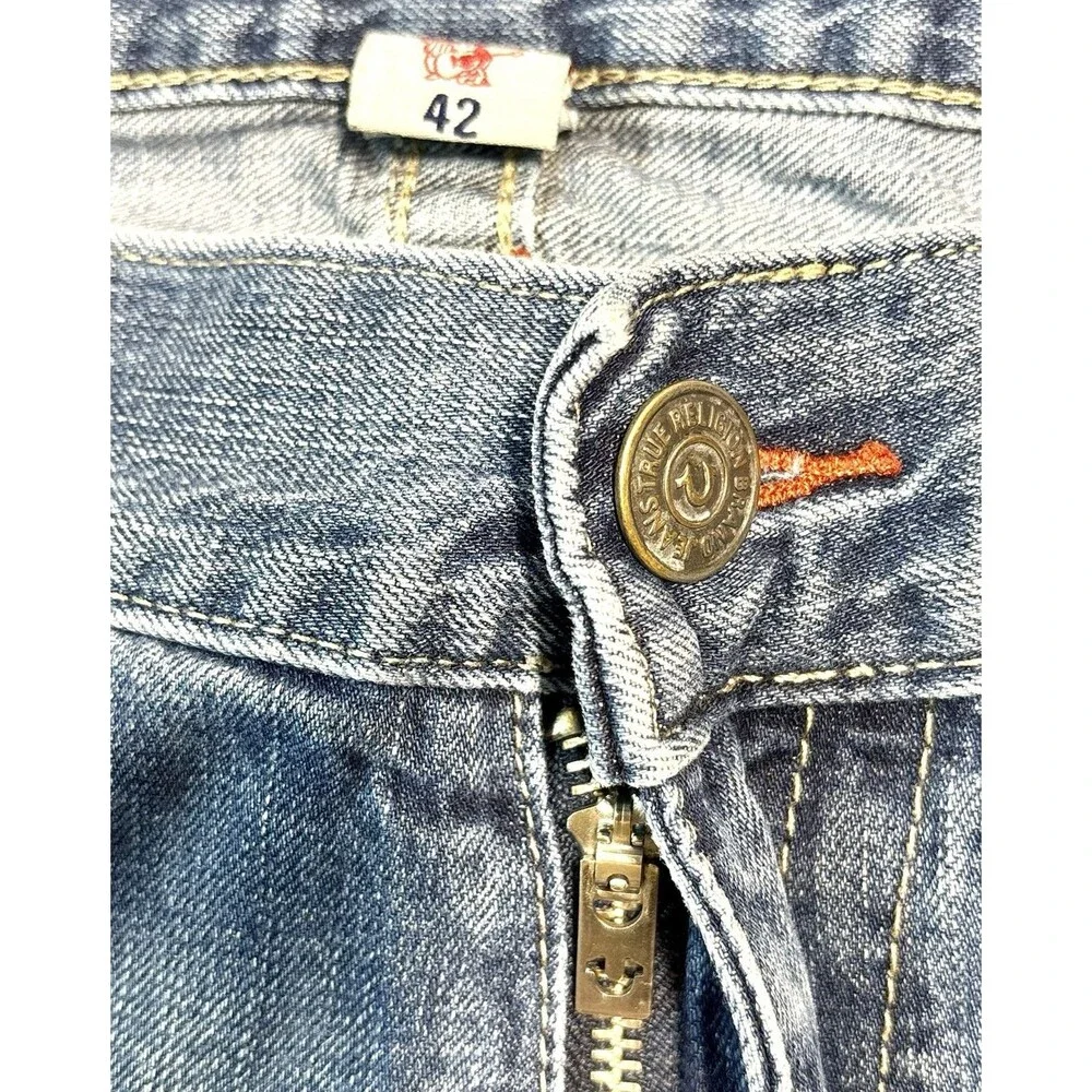 True Religion Rickie Straight Jeans Men’s Size 42 Medium Wash w/ Flap Pockets